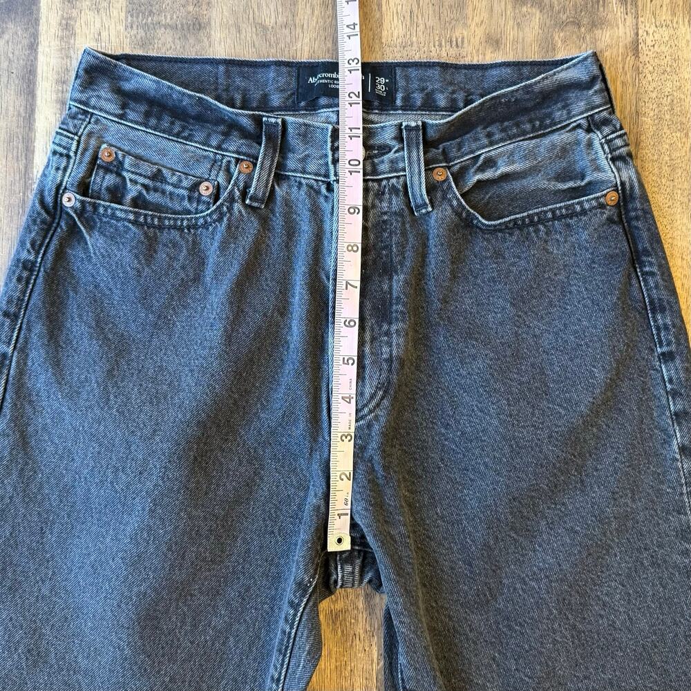 Abercrombie & Fitch Jeans Loose Authentic Rigid Denim High Rise Black Women’s 29 - Picture 4 of 9